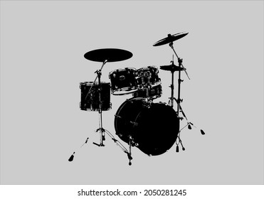 
Jazz band icon. Group of black musical instruments isolated on a white background. Vector illustration for concert festival party