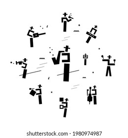 

jazz band vector icon set
