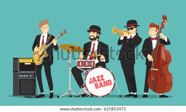 Jazz Band Vector Illustration Stock Vector Royalty Free