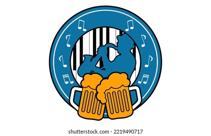 Jazz and beer icon set illustration that can be used for icon logos and banners