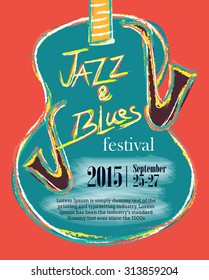 Jazz and Blues Hand Drawn Poster