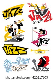 Jazz, blues And Music Events Icons / Art, Banner Collection (Vector Art)