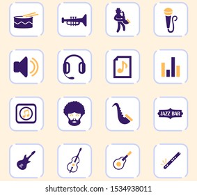 Jazz and Blues music icon set for web sites and user interface