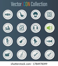 Jazz and Blues music icon set for web sites and user interface