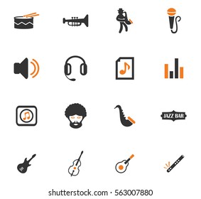Jazz and Blues music icon set for web sites and user interface