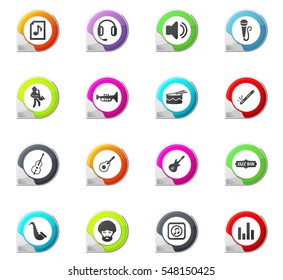 Jazz and Blues music pointer on the color icons for your design