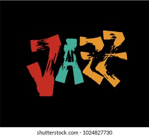 Jazz. Brush pen lettering. Vector ink inscription. Calligraphy modern style. Music poster. Perfect for music events, jazz concerts. Black on white background.