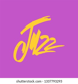 Jazz. Brush pen lettering. Vector ink inscription. Calligraphy modern style. Music poster. Perfect for music events, jazz concerts