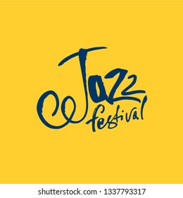 Jazz. Brush pen lettering. Vector ink inscription. Calligraphy modern style. Music poster. Perfect for music events, jazz concerts