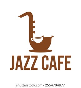 jazz cafe flat minimalist logo design