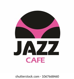 Jazz cafe logo. Woman Bikini Body .Vector