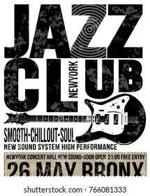 Jazz club concert music poster design tee graphic