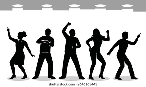 Jazz Club Silhouette Ensemble - Cinco dançarinos dinâmicos