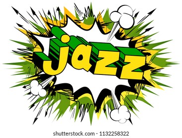 Jazz - Comic book word on abstract background.