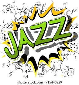Jazz - Comic book word on abstract background.