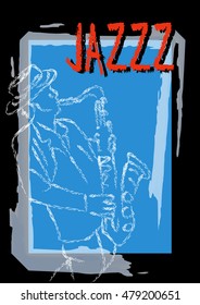 JAZZ concept, man playing the saxophone