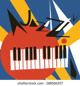 JAZZ concert, Music background flat vector illustration