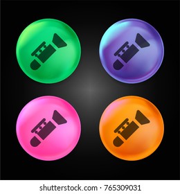 Jazz crystal ball design icon in green - blue - pink and orange.