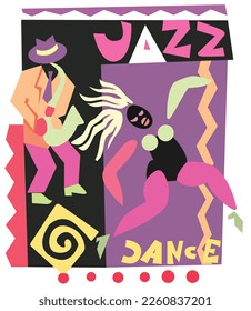 Jazz Dance illustrations Vector Caz Dans