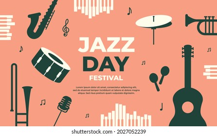 Jazz day festival banner vector illustration for poster, event promotion