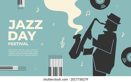 Jazz Day Festival Vektorgrafik Design-Design für Banner, Poster-Event-Promotion