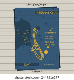 Jazz day, international jazz day music promo celebration sale ads flyer poster page post design.