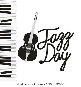 jazz day label isolated icon