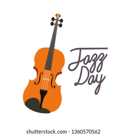 jazz day label isolated icon