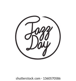 jazz day label isolated icon