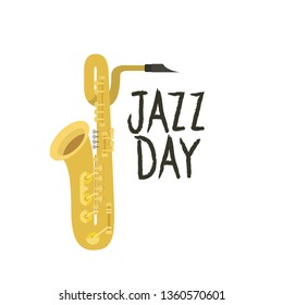 jazz day label isolated icon