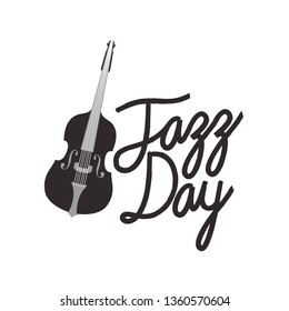jazz day label isolated icon