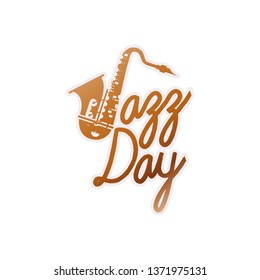 jazz day label isolated icon