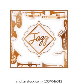 jazz day label isolated icon