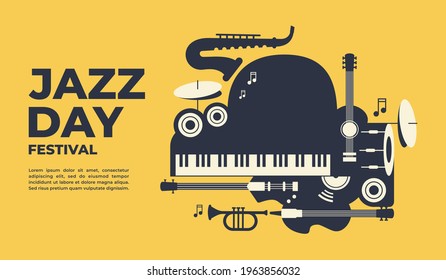 Jazz day poster and banner vector illustration for banner, poster, event  promotion