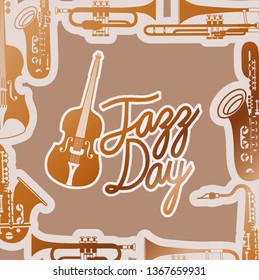 jazz day poster with fiddles