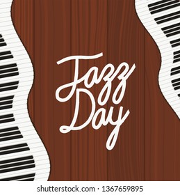 jazz day poster with piano keyboard
