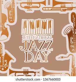 jazz day poster with piano keyboard