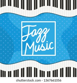 jazz day poster with piano keyboard