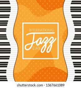 jazz day poster with piano keyboard