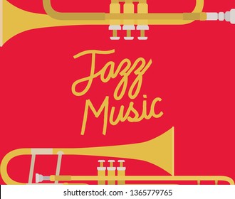 jazz day poster with trumpets