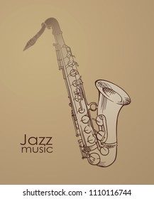 jazz day vector illustration with saxophone. music icon