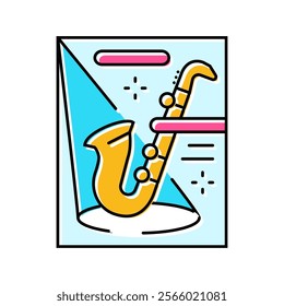 jazz disco party color icon vector. jazz disco party sign. isolated symbol illustration