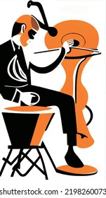 Jazz Drummer Poster Vector Illustration