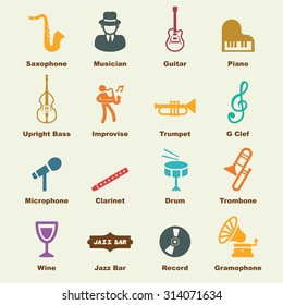 jazz elements, vector infographic icons