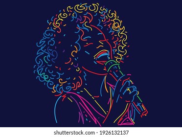 Jazz female singer vector illustration