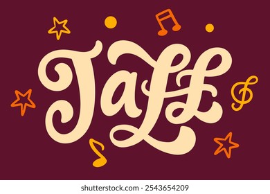 Jazz Festival Lettering Banner, Poster Typografie. Moderne Kalligrafie. Handschrift Vektor Typografie Design, Vintage Retro Stil.