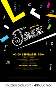 Jazz festival - live music. Abstract poster