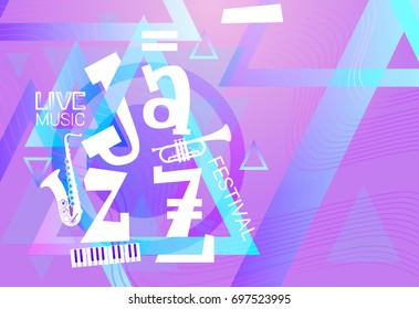 Jazz Festival Live Music Concert Poster Advertisement Banner Vector Illustration