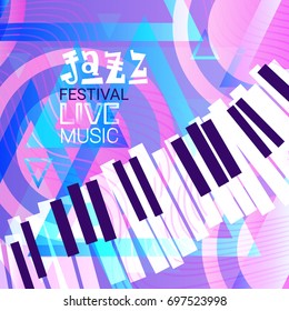 Jazz Festival Live Music Concert Poster Advertisement Banner Vector Illustration