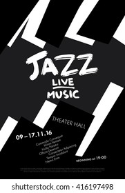 Jazz festival - live music. Poster template design